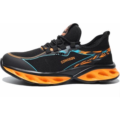 Lichtgewicht Veiligheidsschoenen Heren Stalen Neus Sneakers Puncture Proof Werkveiligheidslaarzen Nieuw Anti-smash Heren Werkschoenen Man Ademend 45 oranje