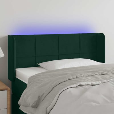 vidaXL - Hoofdbord - LED - 93x16x78/88 - cm - fluweel - donkergroen
