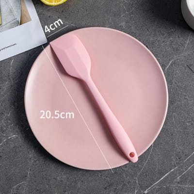 Spatule antiadhésive en silicone rose, manche rond, grattoir à gâteau, crème, beurre, pâtisserie, outils haute température pour cuisines gray