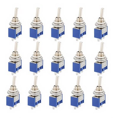 Mini Micro Tuimelschakelaar - 15 Stuks SPDT ON/Off 3 Pins 2 Posities