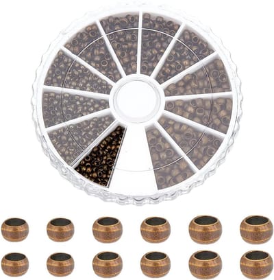 Elite ongeveer 2010 stks 3 Maat (2/2.5mm / 3mm) Antiek Brons Messing Crimp Kralen Voor Sieraden Maken, gat 1.2-2mm