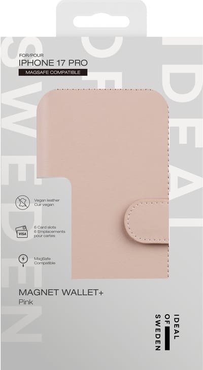 iDeal of Sweden Magnet Wallet+ met magnetische ring geschikt voor iPhone 17 Pro Pink
