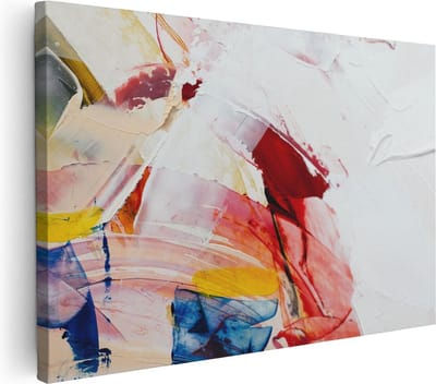 Artaza Canvas Schilderij Abstract - 90x60 cm - Wanddecoratie Woonkamer - Muurdecoratie Kleurrijk - Schilderijen Op Canvas