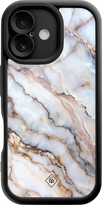 Casimoda® hoesje - Geschikt voor iPhone 16 - Marble Dream - Effen telefoonhoesje met lensbescherming - Siliconen/TPU - Backcover - Multi
