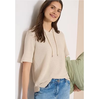 Shirt met capuchon en textuur