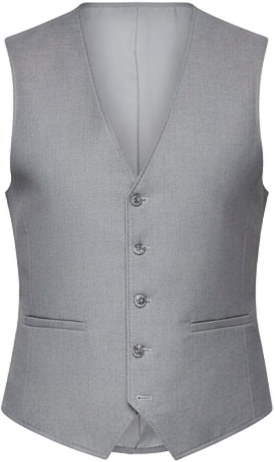 OMBRE Gilet - Slim Fit - Knopen - Effen Grijs M