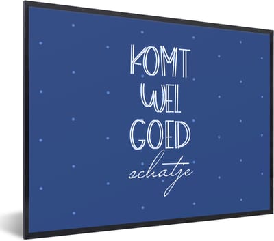 Fotolijst incl. Poster - Get well soon - Quotes - Stippen - 40x30 cm - Posterlijst