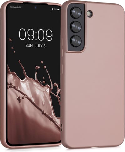 kwmobile telefoonhoesje geschikt voor Samsung Galaxy S22 - Hoesje voor smartphone - Back cover in metallic roségoud