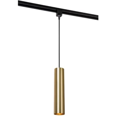 Lucide TRACK FLORIS Hanglamp - 1-fase Railsysteem / Railverlichting - 1xGU10 - Mat Goud / Messing (Uitbreiding)