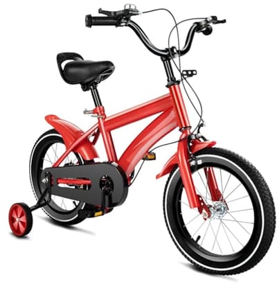 14 Inch Kinderfiets voor Jongens en Meisjes - Geüpgraded Met Steunwielen, In Hoogte Verstelbaar, Ideaal voor Training en Buitenrijden