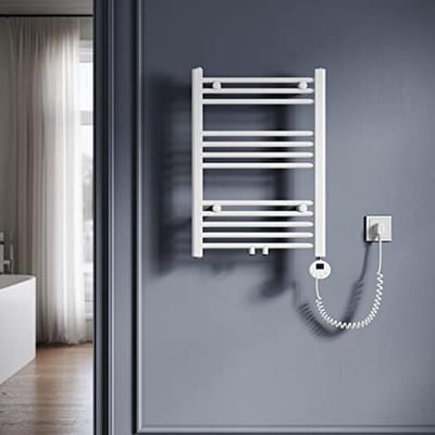 Elektrische Badkamer Radiator - Handdoek Droger - Badkamer Verwarming - Inclusief Thermostaat - 700x500 mm - Wit