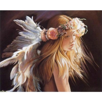 5D Diamond Painting Religies Serie Engel Baby Christus Volledig rond diamantborduurwerk 20X30CM gray