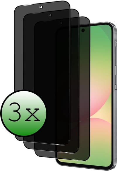 Screenprotector - 3 Stuks Geschikt voor Samsung Galaxy A56 - Privacy Filter - Beschermglas - Gehard Glas - Tempered Glass - Screen Protector