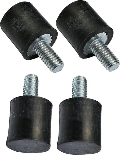 Anti-vibratie voeten - Isolatiekussens - Trillingen Dempen - Rubber en staal - Ø8mm 4kg - Zwart zilver