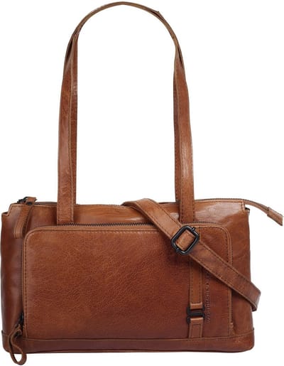 Spikes & Sparrow Bronco Medium Schoudertas Dames - Leer - Cognac
