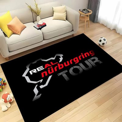 3D HD Nurburgring F1 Internationale Baan Kleed, Tapijt voor Woonkamer Slaapkamer Bank Deurmat Decor, Kinderspel Antislip Vloermat Cadeau 100*120cm