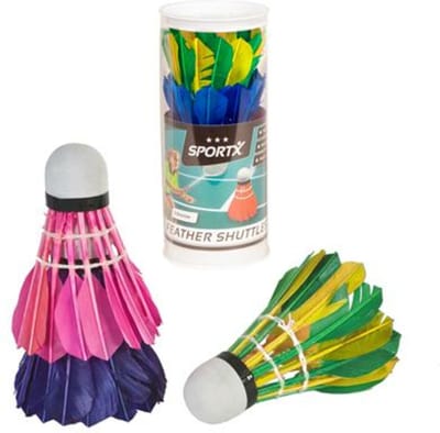 SportX Veren Shuttles in Koker 3 Stuks Paars/Roze/Groen