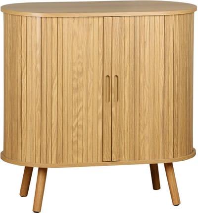 sweeek - Scandinavisch kastje gegroefd houteffect 2 schuifdeuren 80cm - legacy