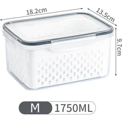Panier de Nettoyage pour Fruits Contenant de Stockage Alimentaire pour Réfrigérateur avec Couvercles avec Passoire Boîtes de Rangement de Cuisine Organisateur de Fruits et Légumes