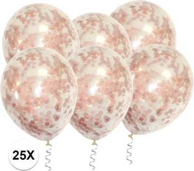 Rose Gouden Confetti Ballonnen 25 Stuks Luxe Feestversiering Verjaardag Bruiloft Ballon Rose Goud Papier Confetti Ballon