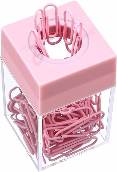 Magnetische Paperclip Dispenser van Doorzichtig Plastic - Paperclip Organizer voor Kantoor, School en Thuisgebruik met Stijlvol Ontwerp en Handige Functionaliteit