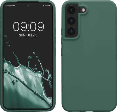 kwmobile telefoonhoesje geschikt voor Samsung Galaxy S22 - Hoesje met siliconen coating - Smartphone case in dennengroen