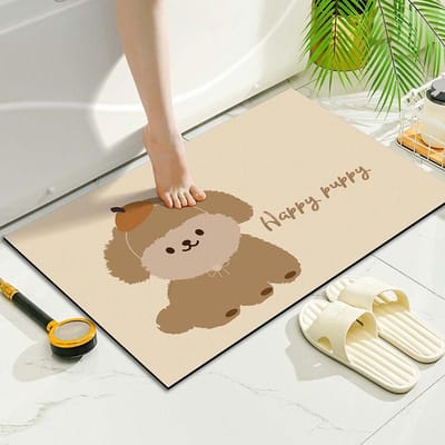 Cartoon Schattige Deurmat Toilet Badkamer Deur Absorberend Antislip Voetmat Deurmat Slaapkamer Entree Tapijt 40 * 60Cm [Diatom Mud]