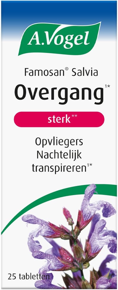 A.Vogel Famosan Overgang Salvia sterk tabletten - Krachtige formule. Helpt bij opvliegers en nachtelijk transpireren - 25 st