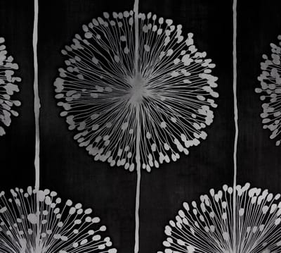 Dutch Wallcoverings Papierbehang bloem - zwart/zilver