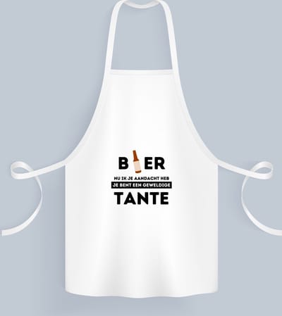 Akyol - bier, nu ik je aandacht heb je bent een geweldige tante Keukenschort - Tante - de beste tante - verjaardagscadeau - verjaardag - cadeau - cadeautje voor tante - tante artikelen - kado - geschenk - gift - 82 bij 71 cm