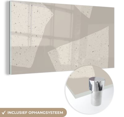 MuchoWow® Glasschilderij 40x20 cm - Schilderij acrylglas - Terrazzo - Abstract - Pastel - Patronen - Foto op glas - Schilderijen