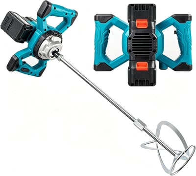 Draadloze Verfmixer - Handcementmixer - Mortel Mengen - 6 Snelheden Instelbaar - 80.5 cm - Blauw