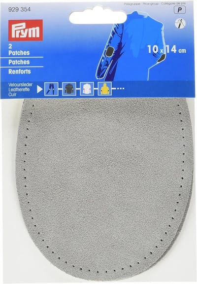 Kunstleren Patches - Reparatiedoekjes - Kleding Repareren - Zelfklevend - 14 x 10 cm - Grijs