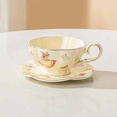 Ins Nieuw Frans Retro Bloemen Keramisch Koffiekopje Schoteltje Set High-end Afternoon Tea Kopje Pastorale Bloemen Theekopje 260