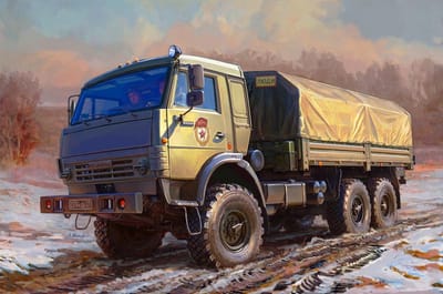 Zvezda Modelbouwpakket Militaire voertuigen - 5074 K-5350 Mustang - Russian 3-Axle Truck Plastic - 1:72 - Modelbouw