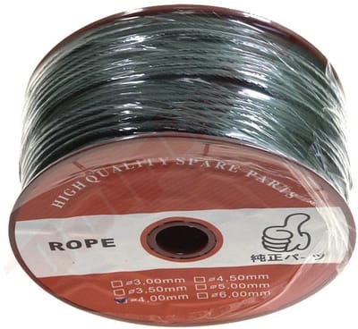 Trekkoord Zwart 4,0mm 100 meter voor o.a. Bosmaaier, Kettingzaag Merk BPC Parts