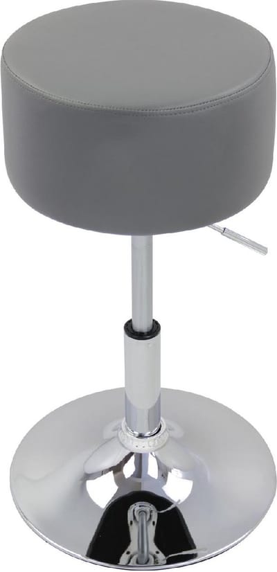 Ronde Barkruk Divito - Met rugleuning - Ergonomische barstoel - Grijs - Set van 1 - Keuken en bar - In hoogte verstelbaar - Zithoogte 52-67cm