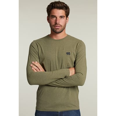 River Woods Basic Slim Fit T-shirt In Cottage Mix Size: S | Long-Sleeved T-Shirts Outlet | Heren | Groen