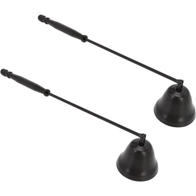 2 stuks Zwarte Kaarsendover Lange Handvat Kaarsendover Slipvast Kaars Wiek Doffer black