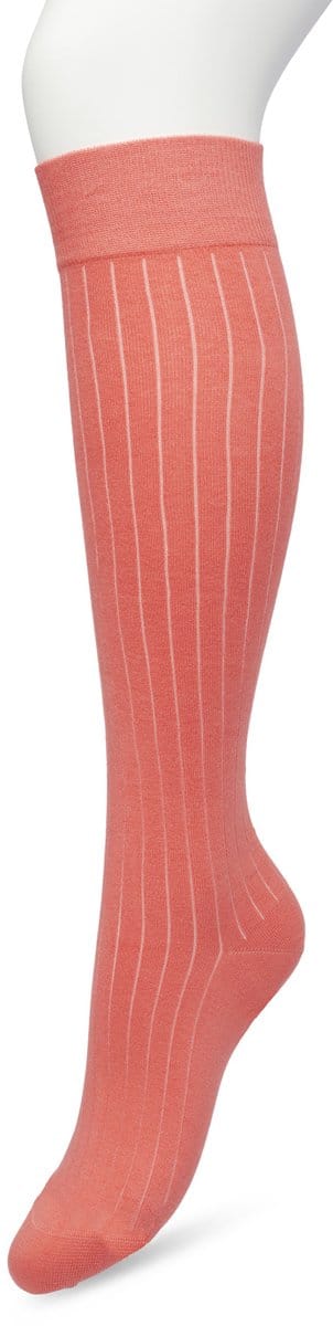 Bonnie Doon Bio Rib Kniekousen Dames Koraal maat 36/42 - Klassiek Rib patroon - Biologisch Katoen - Ultiem comfort - Rib Knee High - OEKO-TEX - Gladde Naden - Duurzaam Huidvriendelijk Bio Katoen - Roze - Coral - BP221414.186