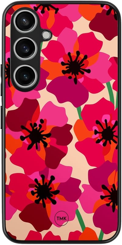 Hoesje geschikt voor Samsung Galaxy A15 - Pink floral bliss - Roze - TPU case - Bloemen - Hardcase zwart telefoonhoesje