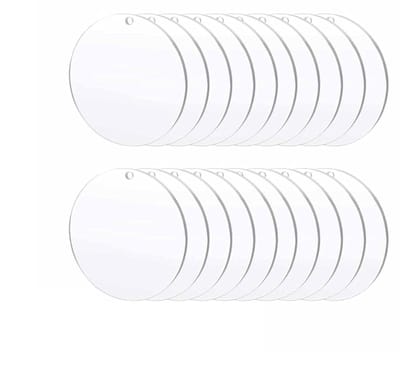 Set van 20 Transparante Acryldiscussen - Heldere Ronde Acrylaatplaten voor Decoratieve Hangers en Productpresentatie (5cm)