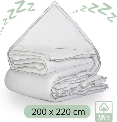 Droomtextiel 4 Seizoenen Dekbed - 100% Katoen - Hotelkwaliteit - Tweepersoons 200x220 cm - Comfort & Ademend - Antiallergisch - Hoogwaardige Kwaliteit - Heerlijk Zacht