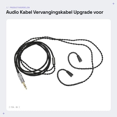 Dailygoods - Audio Kabel - Vervangingskabel - Upgrade voor Oordopjes - 3.5mm - Hoogwaardige Geluidskwaliteit - Geschikt voor IE8 en IE80 - Zwart