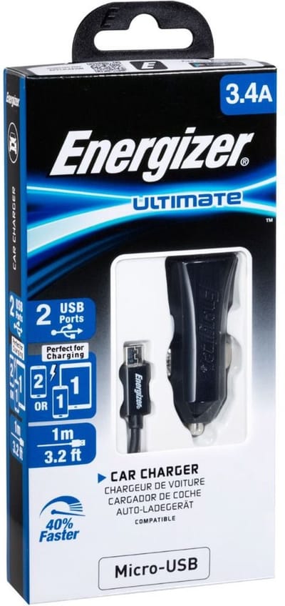 autolader micro dual USB 12/24V 3,4A zwart