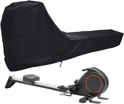 KZQ Beschermhoes Voor Roeimachine 210D Oxford Stof Waterdicht Scheurvast Met Verstelbaar Trekkoord Zwart 241x60x101 Cm