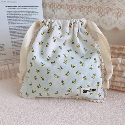 19*19CM Mama Tas Baby Luiertas Tas Bedrukte Bloemen Nat Droog Luiertas Kinderwagen Draagtas Reis Buiten Natte Luiertas Opbergzakken geel