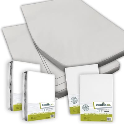Dexitex Textielpakket Frans bed - 2 moltons met 2 hoeslakens, LINKS 2 x Wit