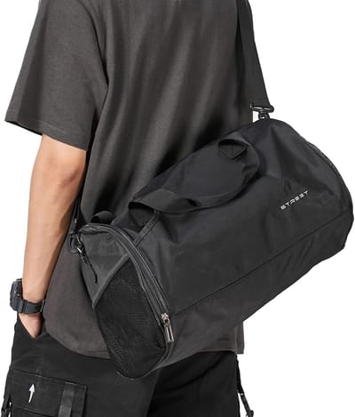 Sport Gym Tas - Plunjezak Workout - Sporten Trainen - Lichtgewicht Ontwerp - 43 cm Lengte - Zwart