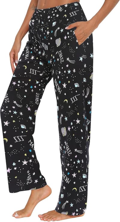 Lange Dames Pyjamabroek met Zakken en Trekkoorden - Comfortabele Loungebroeken